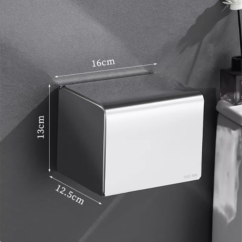 汇微星卷纸盒 钢色纸巾盒一个