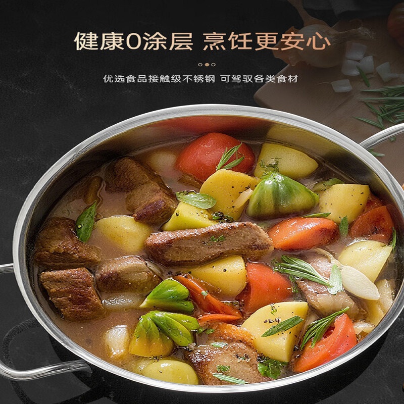 福腾宝燃气灶专用不锈钢双层蒸锅蒸笼炖汤锅家用大容量无涂层锅具 Inspiration Plus蒸锅 2层 24cm高清大图