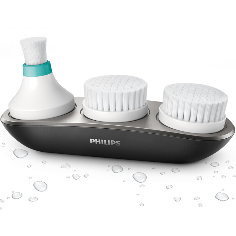 飞利浦(Philips)男士洁面仪MS5031/00银灰色 去黑头控油套装洗脸仪 配4个刷头深层清洁 双重净肤去黑头高清大图