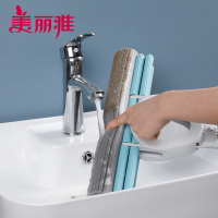 美丽雅 胶棉拖家用地板清洁干湿两懒人免手洗双排轮挤水拖把34CM (赠替换头1个)