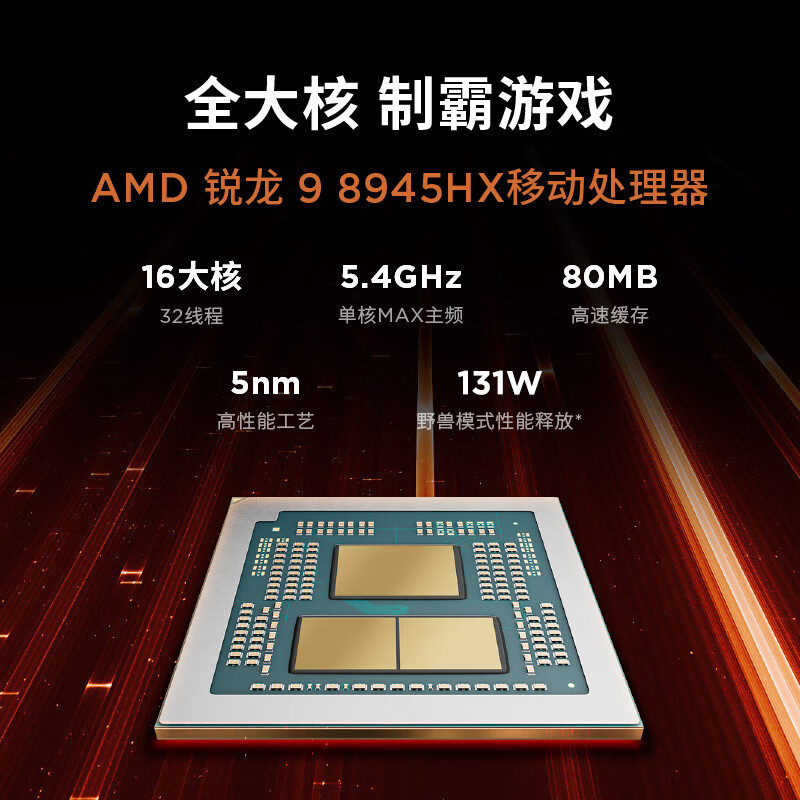 联想(Lenovo)拯救者刃7000P 游戏台式机电脑整机 锐龙处理器R9-8945HX 16G内存 1T固态 RTX5060-8G独显 Win11 配23.8英寸显示器高清大图
