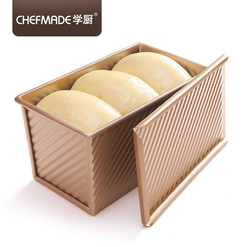 学厨CHEFMDE 吐司模具 烘焙工具低糖吐司盒节能 滑盖波纹吐司盒烘焙模具450g 厨房工具WK9054