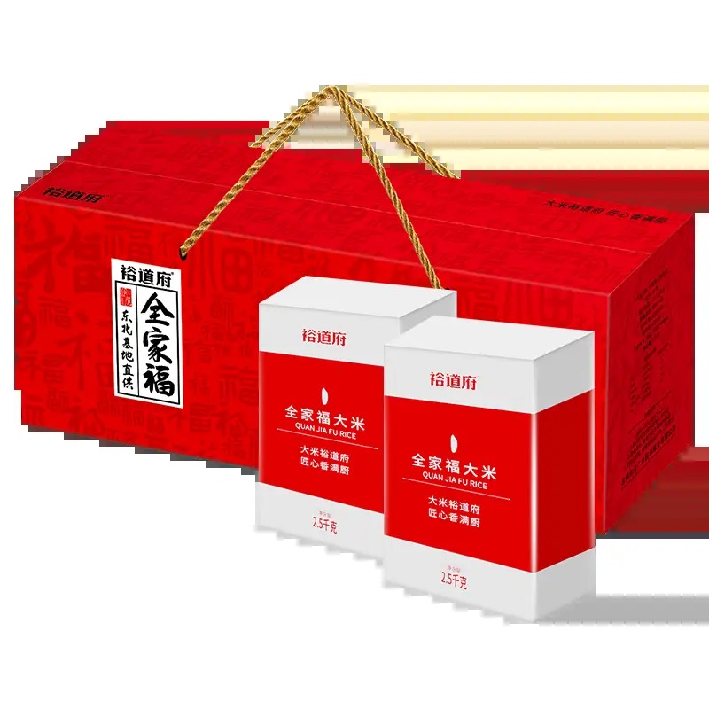 裕道府(中国红)全家福大米礼盒5kg_