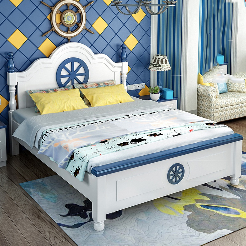 法耐定制儿童床木男孩地中海女孩王子单人床15米青少年12米美式宝宝床