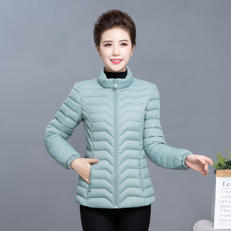 迪鲁奥（DILUAO)40岁50岁妈妈穿的羽绒服2021新款小女短款款中年妈妈冬装外套中老 6XL 豆绿色