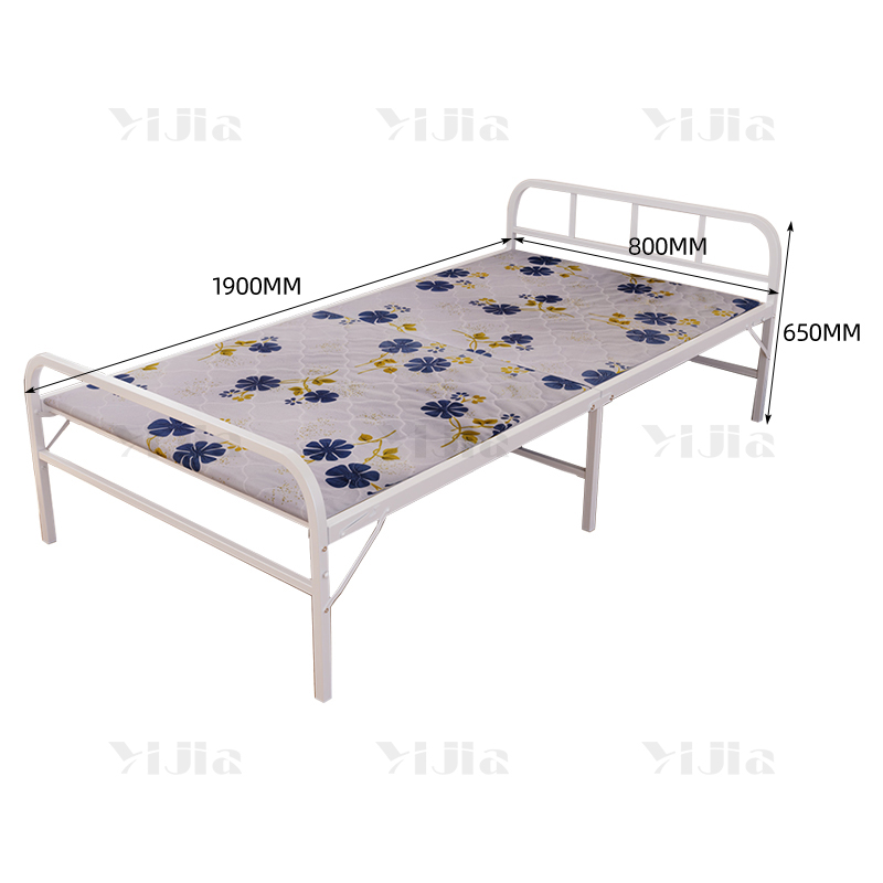 翌嘉 YJ4052501钢木床简易折叠床单人床两折折叠午休床铁架床 0.8米白色高清大图