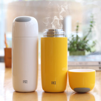 Face保温杯FB024-BS 白色 450ml 男女士学生通用简约保温保冷杯 隐藏式便携提绳 316不锈钢情侣便携水杯