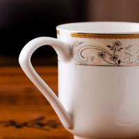 乐享 陶瓷茶具套装12只装办公会议泡茶杯水杯子套装马克杯珠联璧合