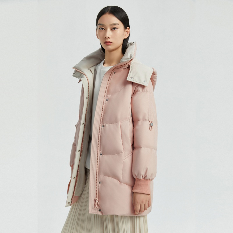 波司登2020女士中长款连帽保暖防寒羽绒服b00145224