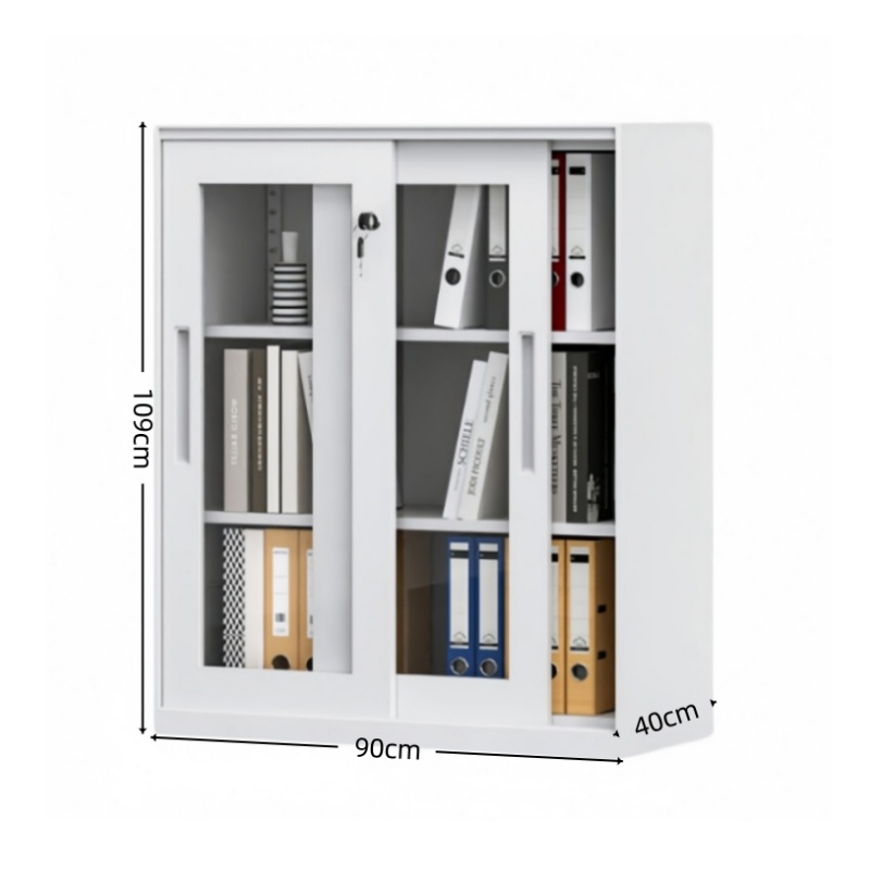 攸形玻璃门矮柜109*90*40cm台高清大图