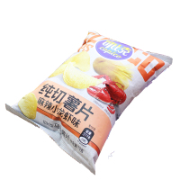 可比克 麻辣小龙虾味 纯切薯片 办公室休闲膨化零食 70g