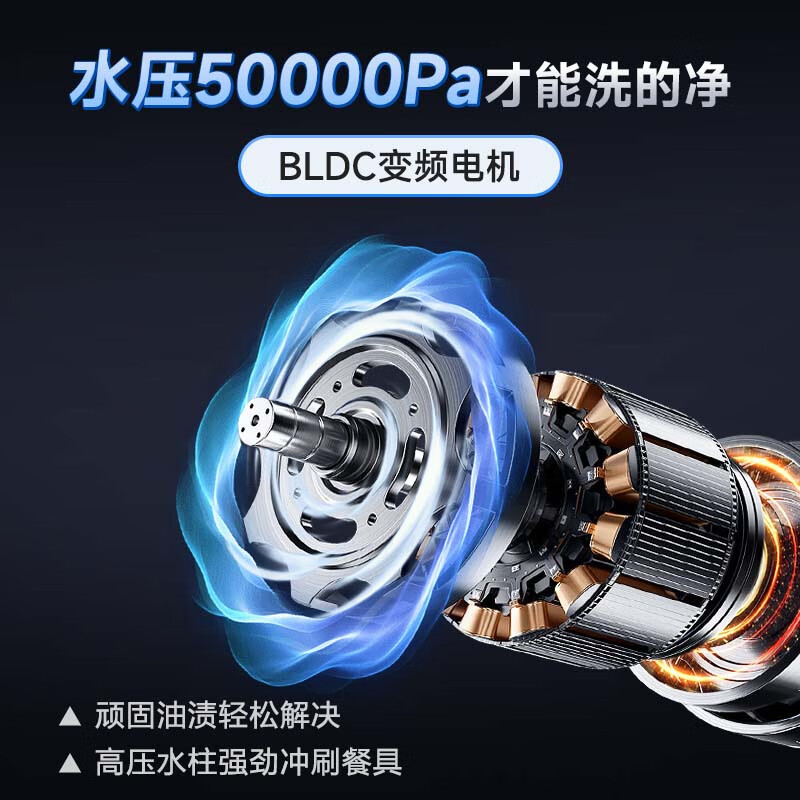 老板(Robam)[独立式]F80D黑150升以上大容量洗碗机嵌入式 多洗一口锅 热风烘干消毒 家用全自动独立分层洗高清大图