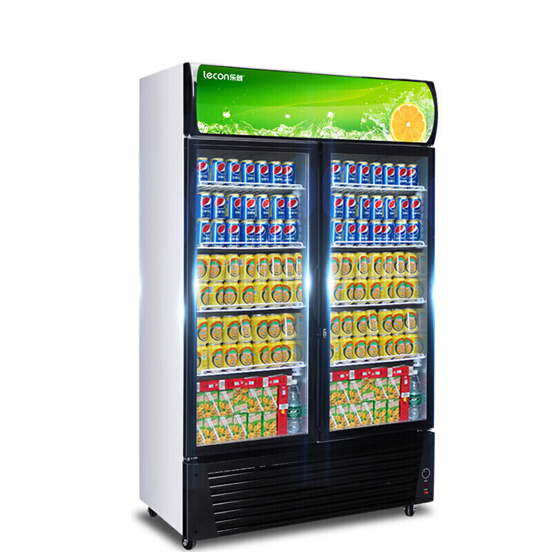 乐创(lecon)展示柜商用 保鲜柜冷藏柜饮料柜 双门直冷 广东款1.2m