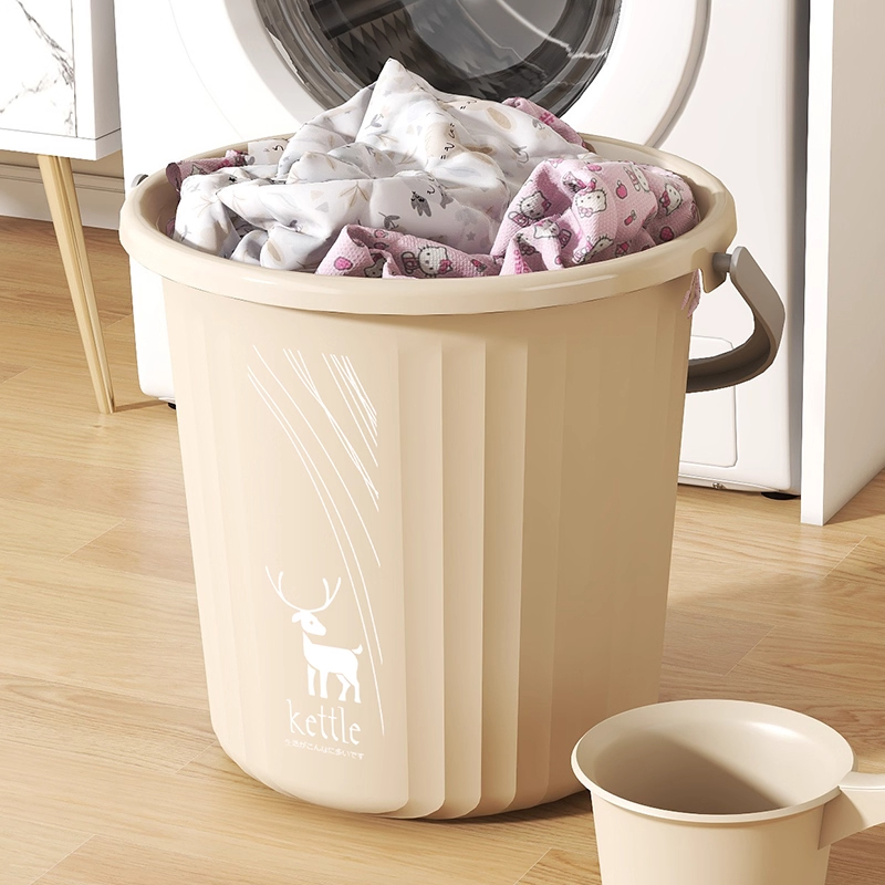 直隶旺牌 加厚大号水桶家用带盖学生宿舍手提洗澡桶塑料桶泡脚圆形桶储水桶 个高清大图