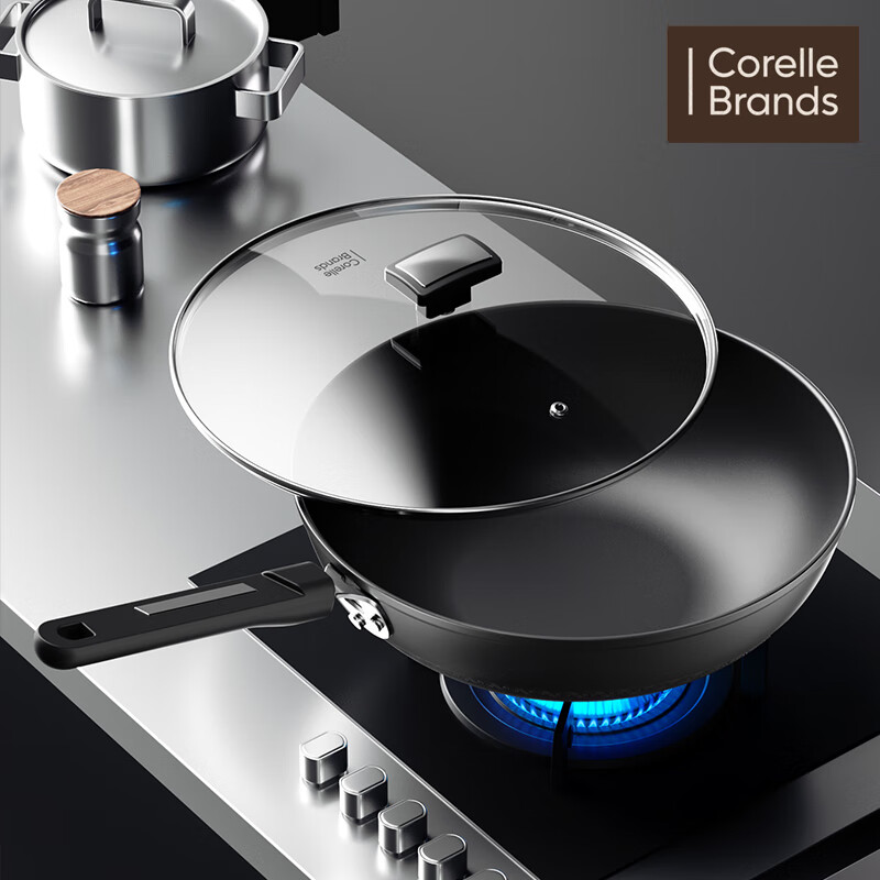 康宁(Corelle Brands)精铁炒锅精铁锅燃气灶专用不粘锅 CB-JSG04-SL/KZ高清大图