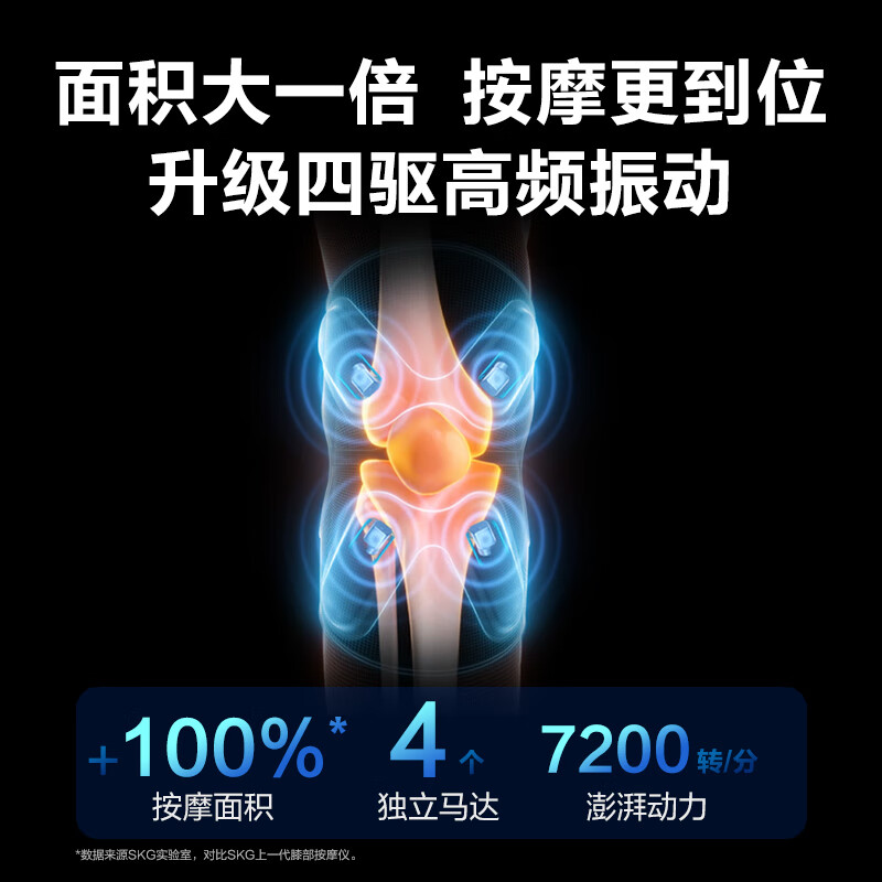SKG膝盖按摩仪器膝部按摩器膝关节腿部保暖电加热护膝热敷老寒腿 [两支装-热敷+按摩款]W3二代高清大图