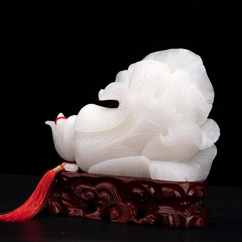 家柏饰corated玉石白菜玉白菜摆件百财如财商铺开业乔迁礼品