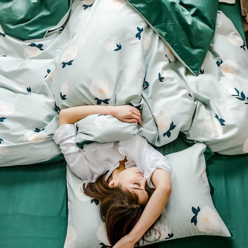 家柏饰(CORATED)60支长绒棉印花四件套全棉小清新春季床上用品床单被套田园风全棉