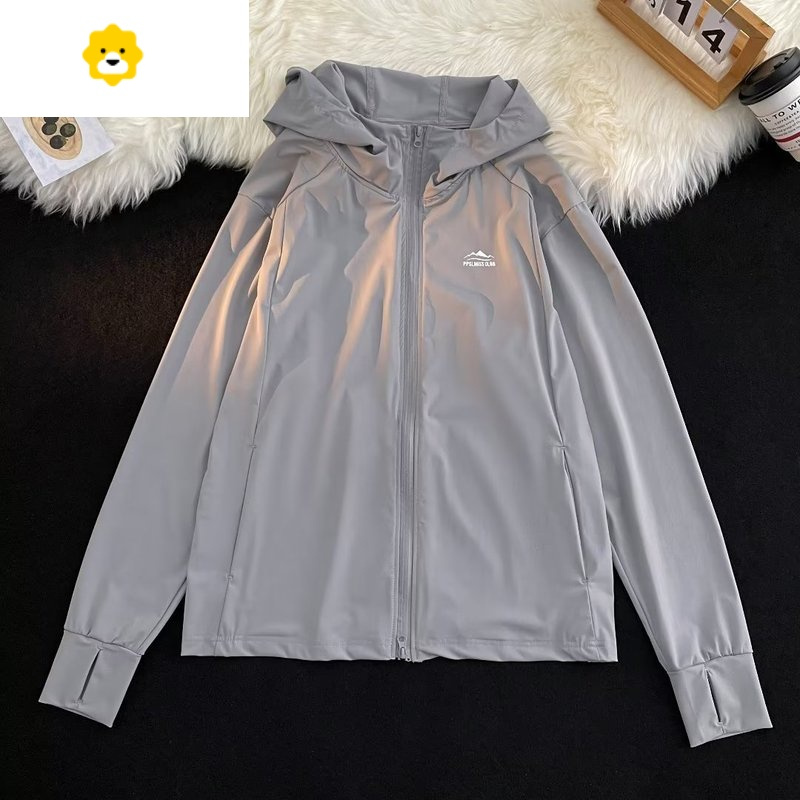 fishbasket冰丝凉感防晒衣服外套男日系原宿宽松连帽情侣上衣夏季轻薄