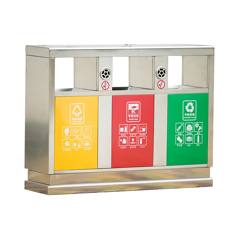 文灵201/材质304不锈钢户外垃圾桶果皮箱环卫大号垃圾分类三四小区室外环保桶高清大图