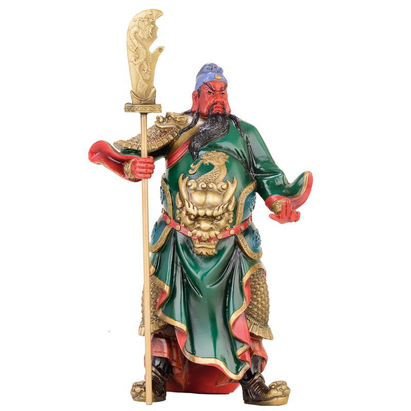 家柏饰corated关公像供奉神像铜武关羽二指关公家居店铺摆件