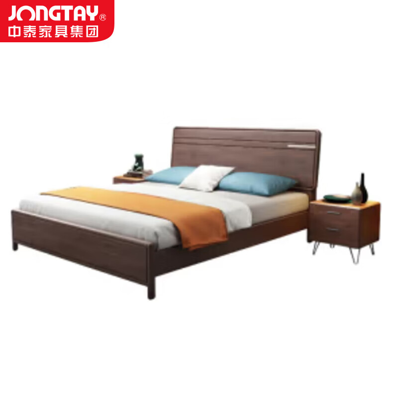中泰(jongtay)1.8米实木床简约现代单双人床 J-CDZ92