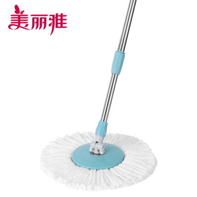 美丽雅 旋转拧水拖把家用厨房卫生间吸水手压式旋转甩水拖把单拖(赠布头1个)