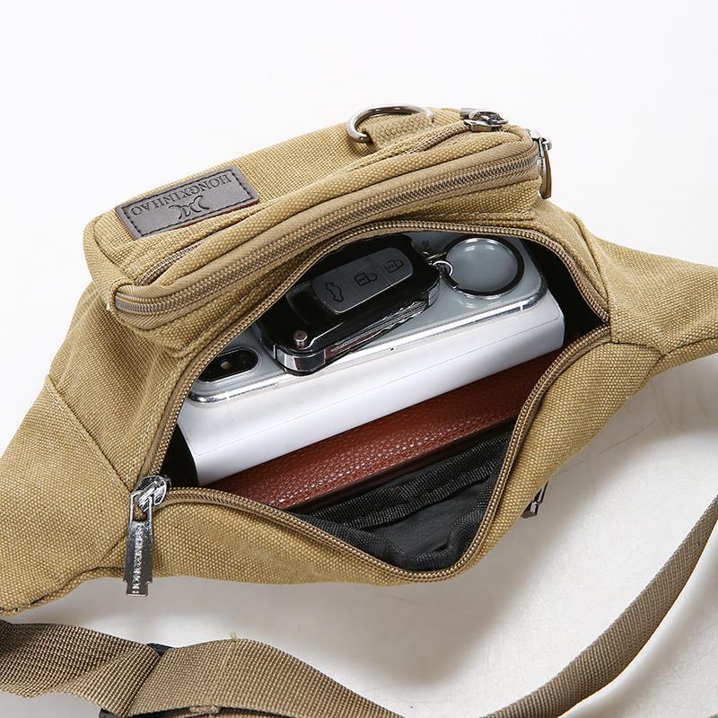 派尼美特腰包男士手机腰包运动胸包单肩户外休闲帆布包多功能背包斜挎