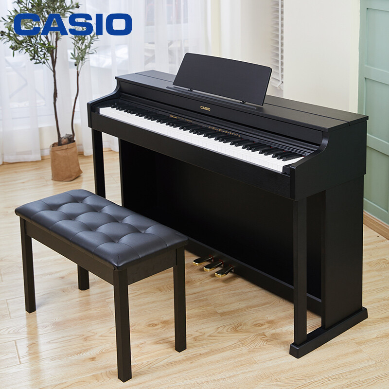 卡西欧 (CASIO)电钢琴AP470专业88键重锤立式表演数码钢琴 三角钢琴音色 APP教学