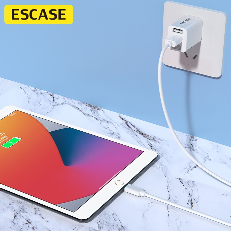 ESCASE 苹果数据线 iphone手机充电线 适用于苹果11promax/12mini车载充电器线2米 ES-C06