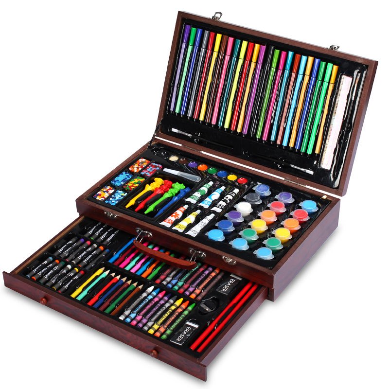 套装学习用品画笔画画工具小学生水彩笔蜡笔美术文具简约小清新绘画笔