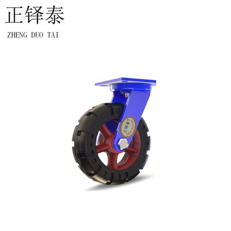 正铎泰 橡胶静音 铁芯重型轮 万向轮10寸250mm /个 万向轮10寸250mm