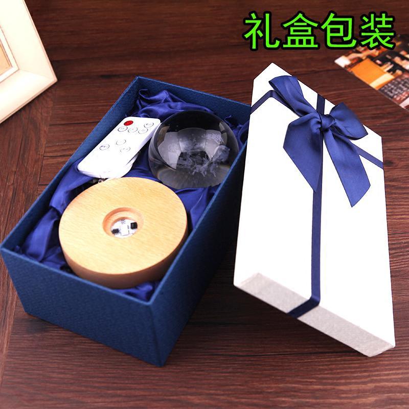 水晶球蒲公英木质音乐盒八音盒送女生女孩儿童生日创意情人节 三维工匠 玫瑰爱心+木质蓝牙音乐盒