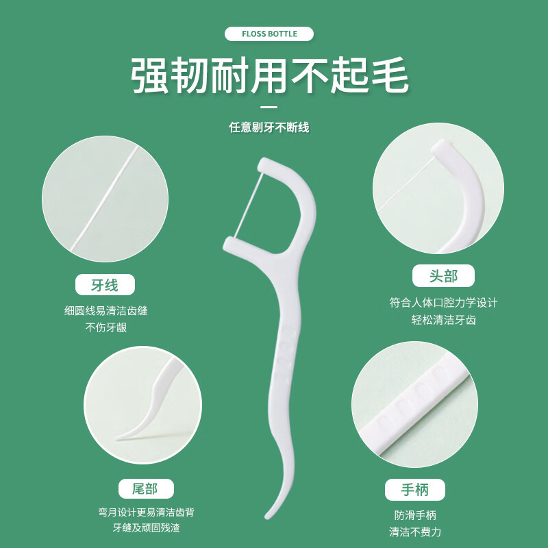 芳草地 一次性牙签牙线组合套装 B3607 (牙线30支+牙签100根)*3高清大图