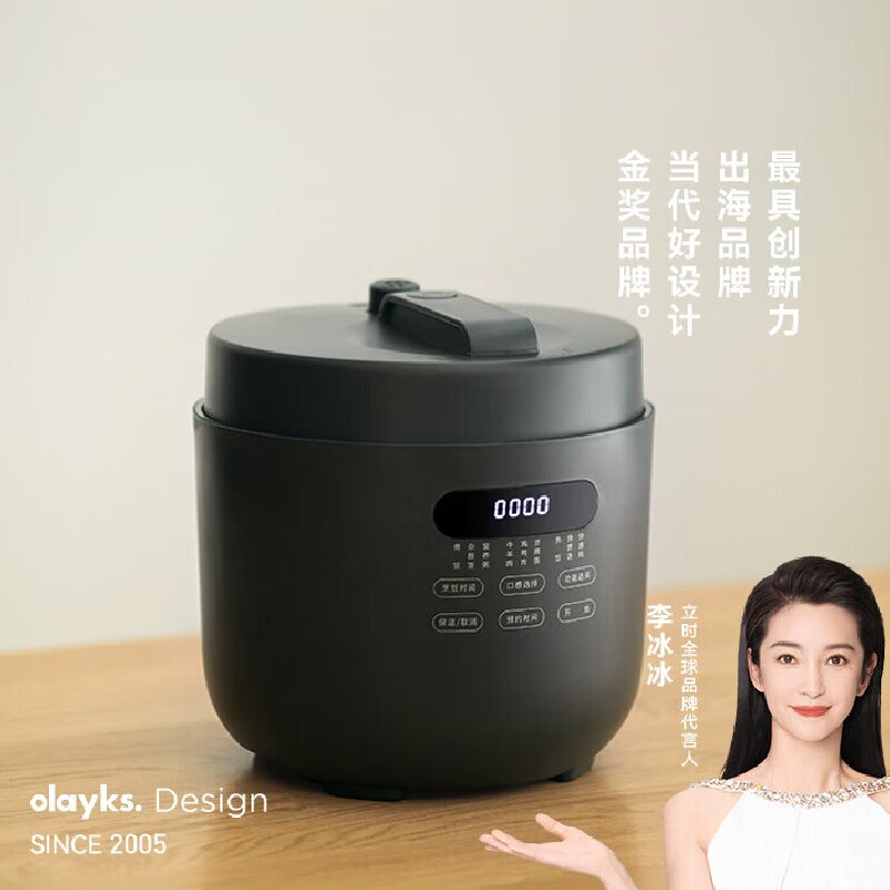 OLAYKS智能立时压力锅5L砂岩黑单胆微电脑按键预约烹饪多功能电压力锅