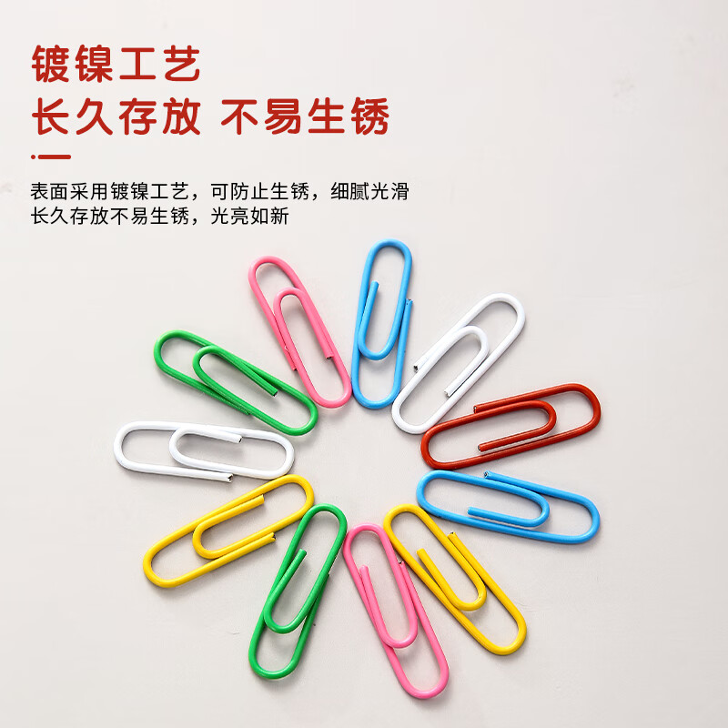 晨光 M&G 3#PVC筒装彩色回形针 ABS91698 28mm 160枚/筒 筒高清大图