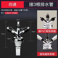 亲卫洗衣机地漏四通洗衣机排水管和地漏连接头弯头地漏盖板通用接口洗手盆面盆下水管道接头防臭防返水防溢水