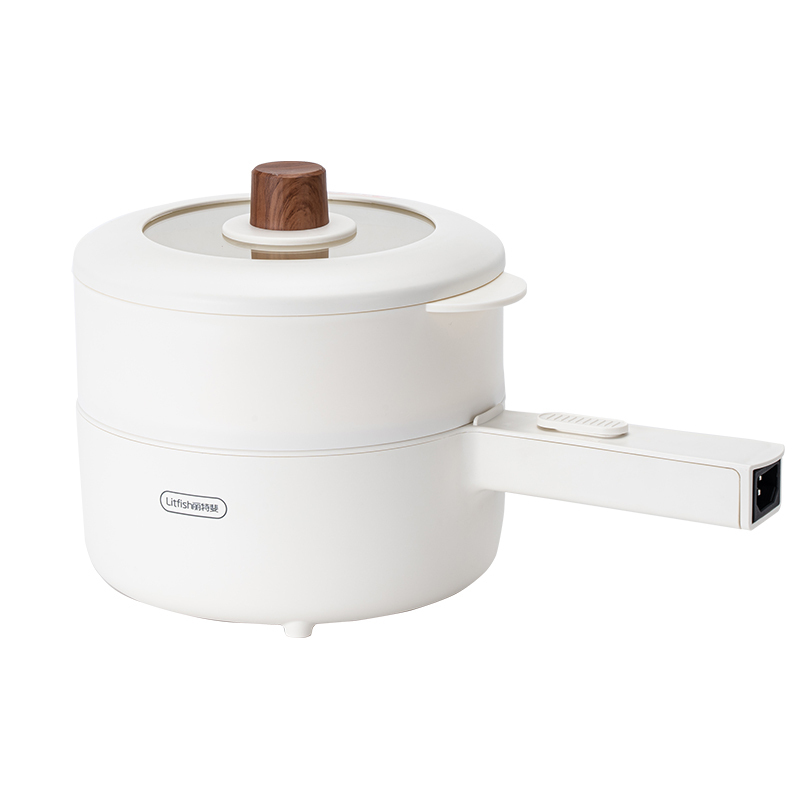 丽特斐 多功能电煮锅网红小白锅(带蒸笼)XN-HG015