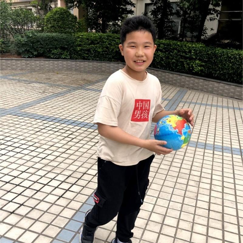 伊诺特正版地球仪玩具皮球拍拍球加厚儿童男女孩游戏玩耍世界地图 地球仪送球针(不充气发货)