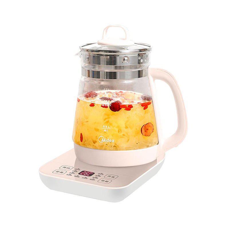 美的养生壶MK-YS12Colour101 1.2L容量 不锈钢发热盘 小容量杯身 12大养生功能 派博玻璃壶身