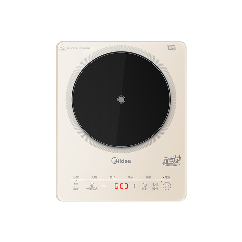 美的(Midea)电磁炉 2200W大功率 微晶面板 170mm大线圈盘 智能定时 数显 微晶玻璃 MC-22TA01-