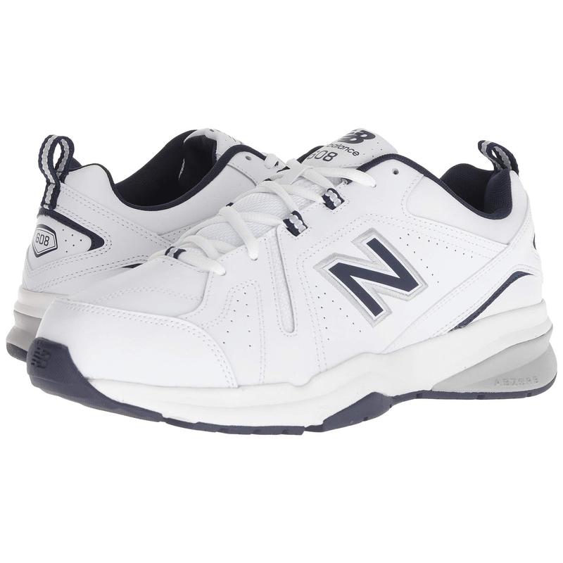 新百伦(New Balance)男款综合训练鞋透气支撑防滑耐磨室内健身运 White/Navy 45