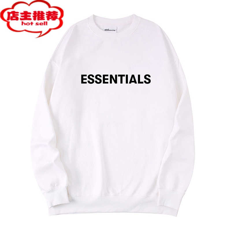 SHANCHAOESSENTIALS AMORING潮牌胸前字母长袖t恤男潮高街圆领打底衫卫衣