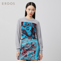 ERDOS 20休闲漫画图案圆领女羊绒衫保暖舒适针织衫