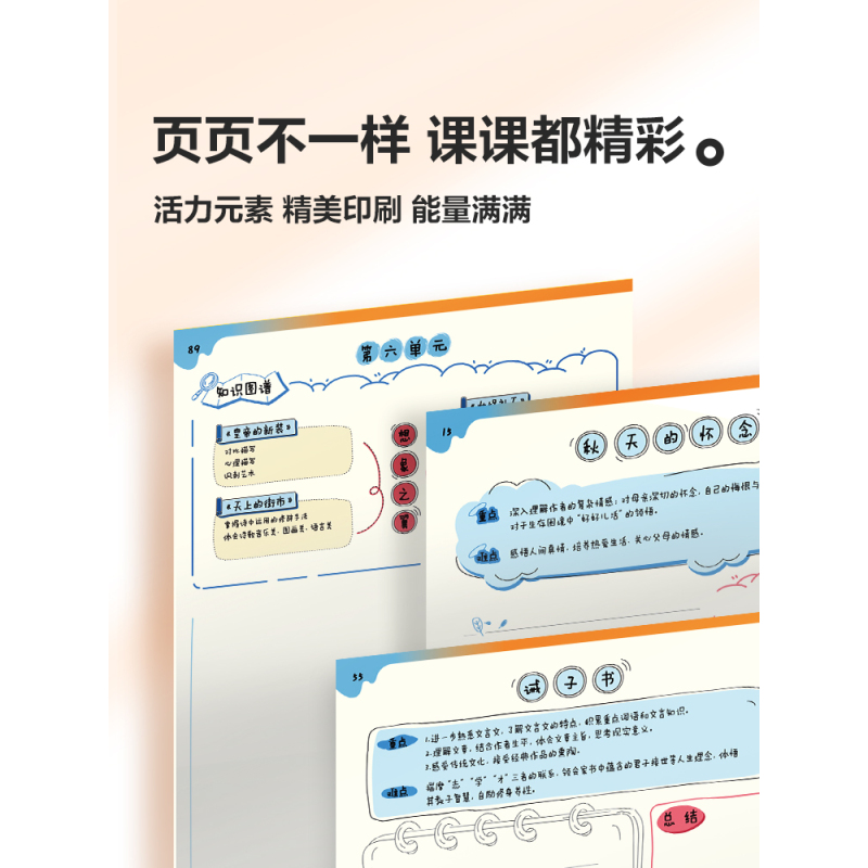 语文+数学+英语+生物+地理+历史+道德[人教版] 七年级上 [正版]全品不走神课堂笔记本语文数学英语物理化学生物道德地