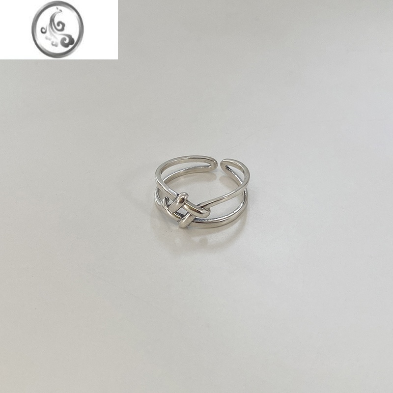JiMi925银银戒指女可调节小众个性潮人复古ins网红学生开口食指指环潮 款式C一只