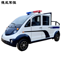 德武军恒 双排5座电动四轮皮卡车5000瓦+72v150磷酸铁锂刹车助力方向助力警灯喊话器