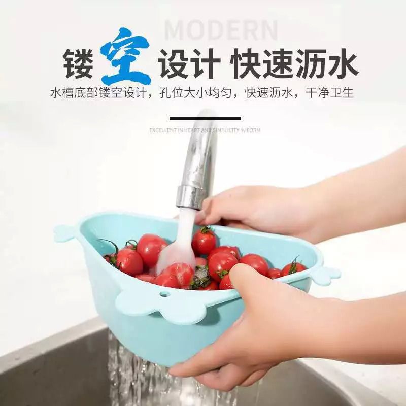 厨房水槽三角沥水篮吸壁式三角收纳篮可挂式家用果蔬皮家用收纳篮|加厚升级款 米白色[1个装]