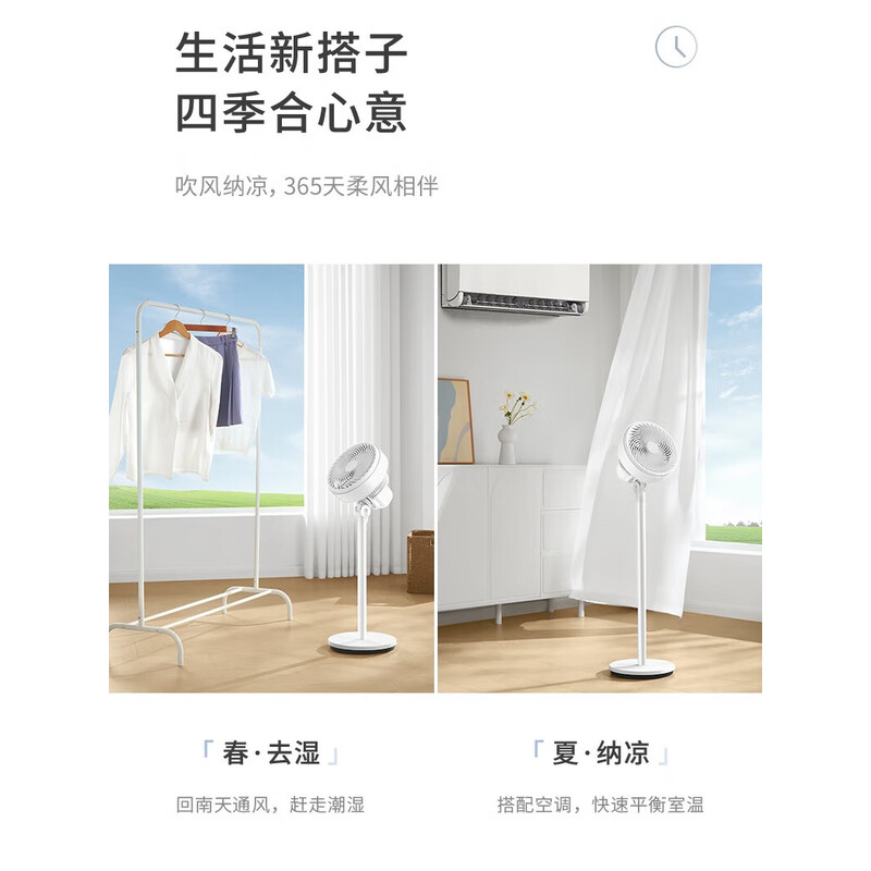 (顺丰发货)美的(Midea)落地大广角可定时循环扇FGD24SDX白色高清大图
