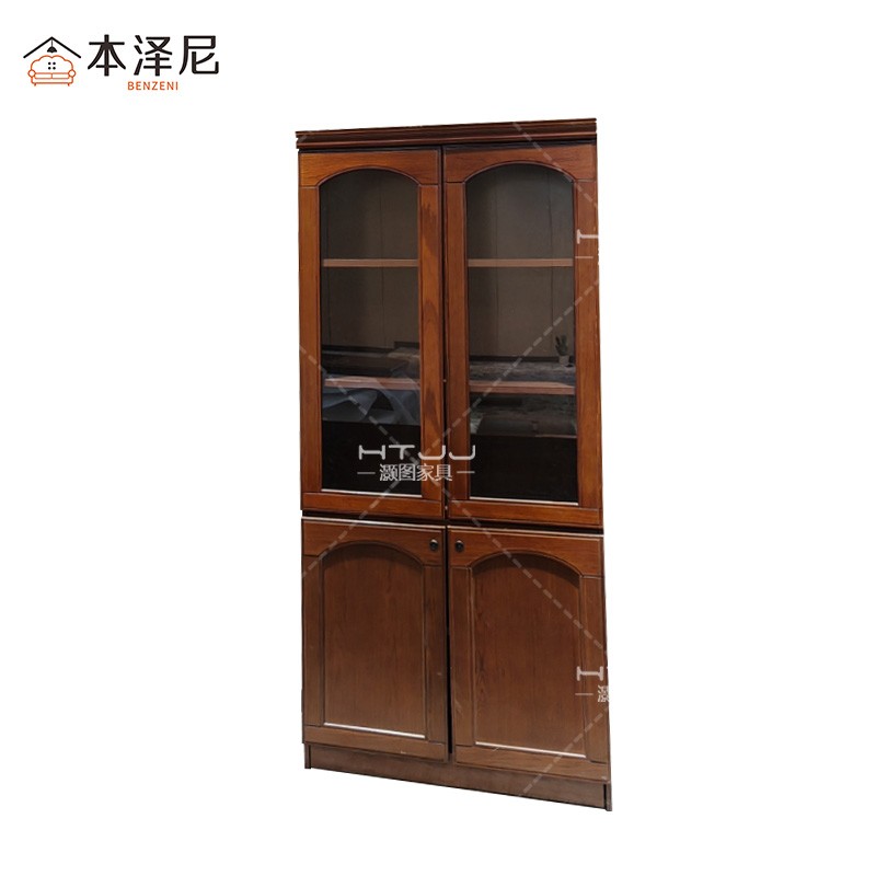 本泽尼 书柜 两门油漆柜 HTFMD-YQ02 900*420*2000mm 组高清大图